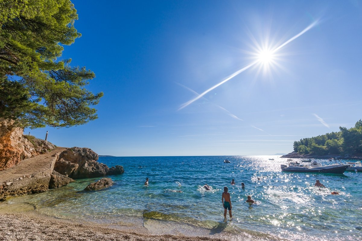 Hvar people summer beach